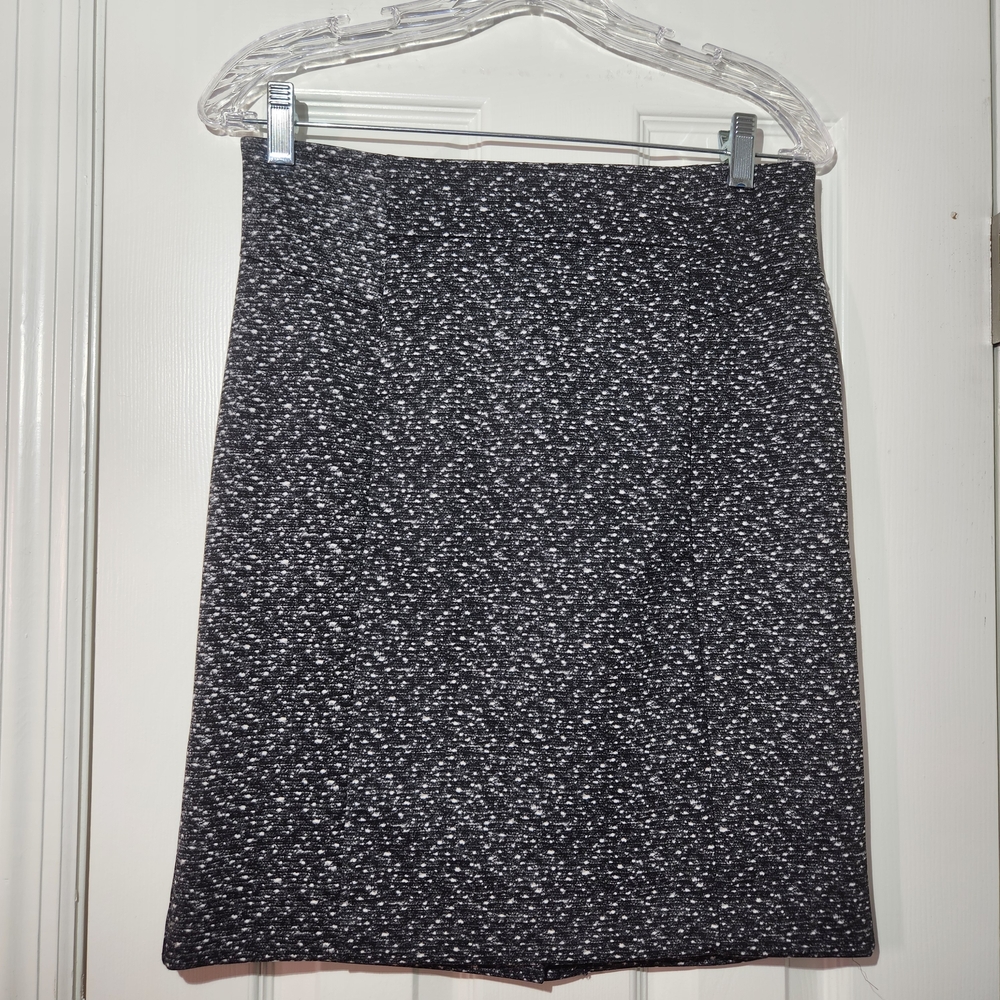 Michael Kors Speckled Stretch Pencil Skirt Black & White Womens Small